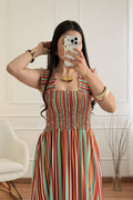Vestido longo com alças franjadas - lavishiochicvestidolavishiochic