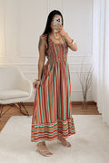 Vestido longo com alças franjadas - lavishiochicvestidolavishiochic