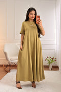 Vestido longo com bolsos laterais LUMINA - lavishiochicvestidolumina