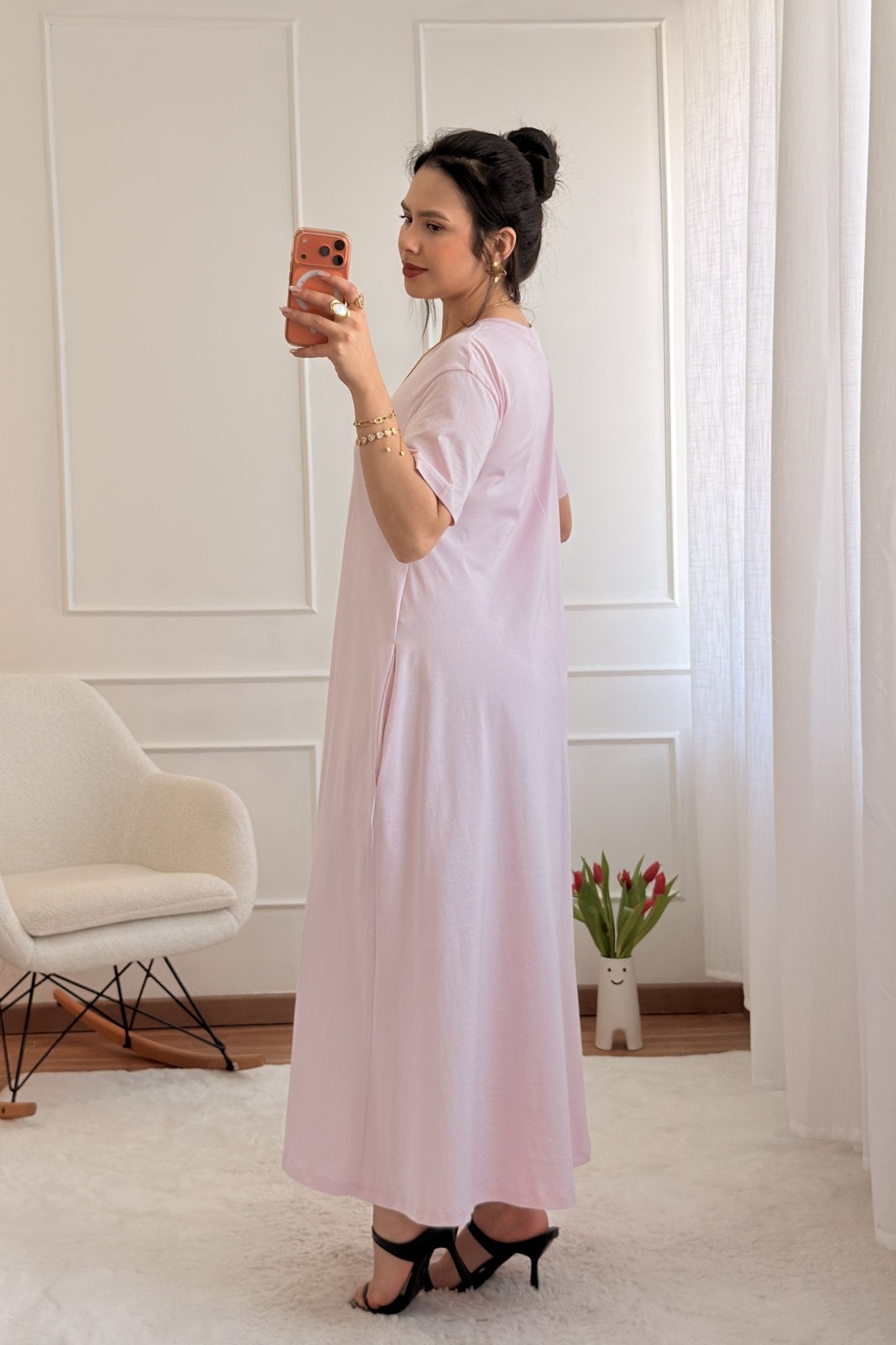 Vestido longo com bolsos laterais LUMINA - lavishiochicvestidolumina