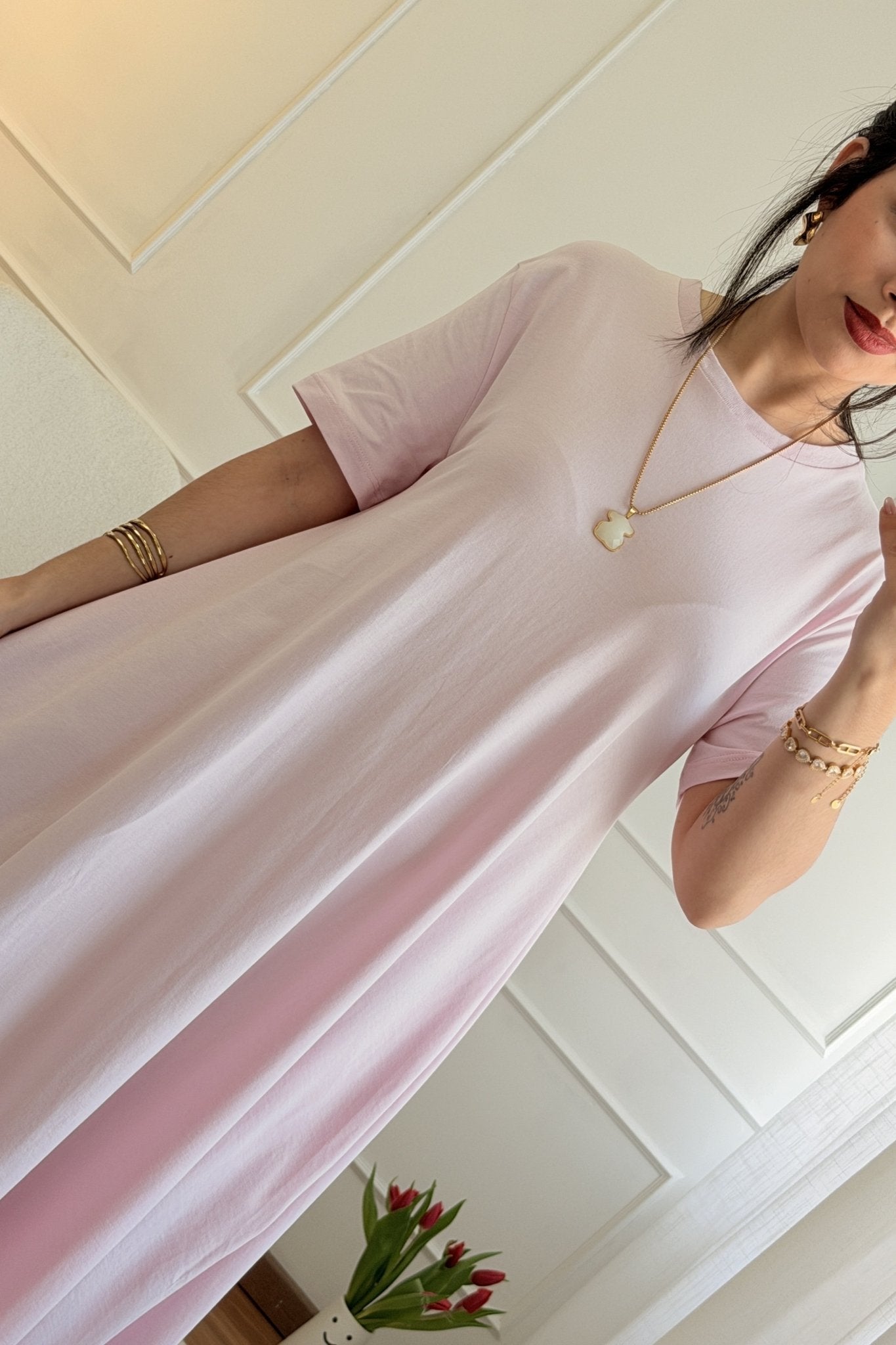 Vestido longo com bolsos laterais LUMINA - lavishiochicvestidolumina