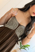 Vestido longo com bordado geométrico - lavishiochicvestidolavishiochic
