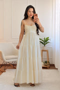 Vestido longo com bordado geométrico - lavishiochicvestidolavishiochic