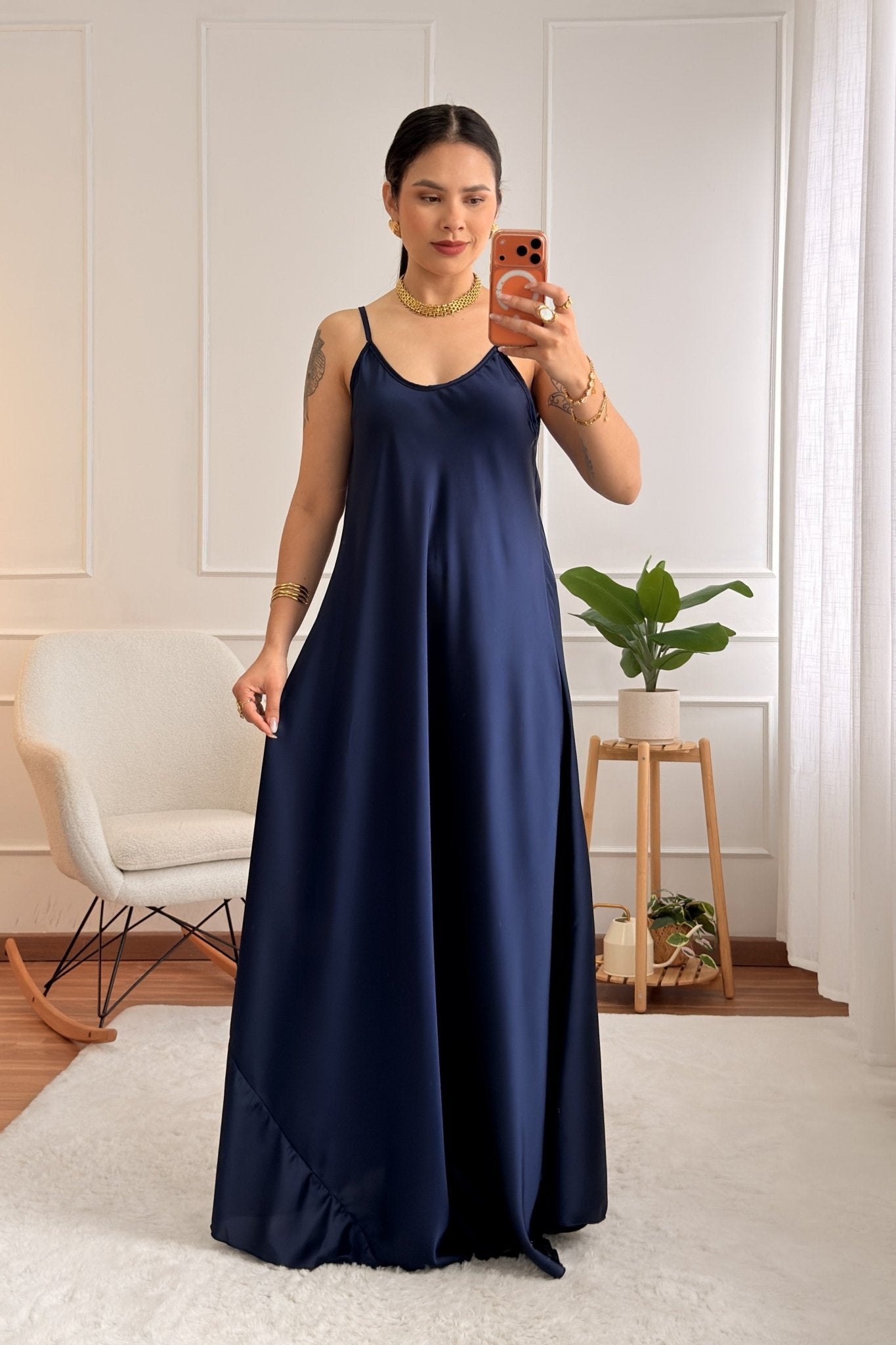 Vestido longo de alças - lavishiochicvestidolavishiochic