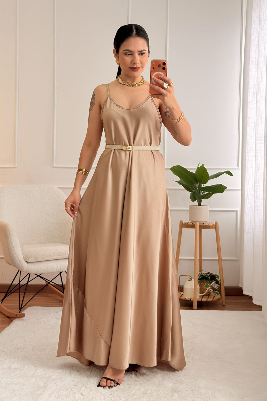 Vestido longo de alças - lavishiochicvestidolavishiochic