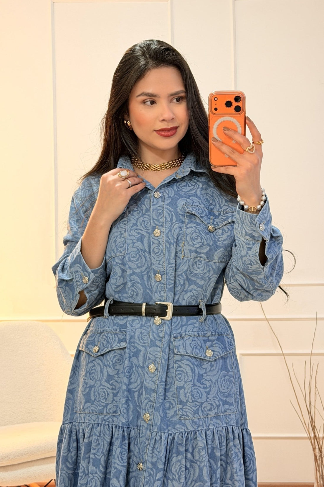 Vestido Longo de Ganga AZAKA - lavishiochicvestidoAZAKA