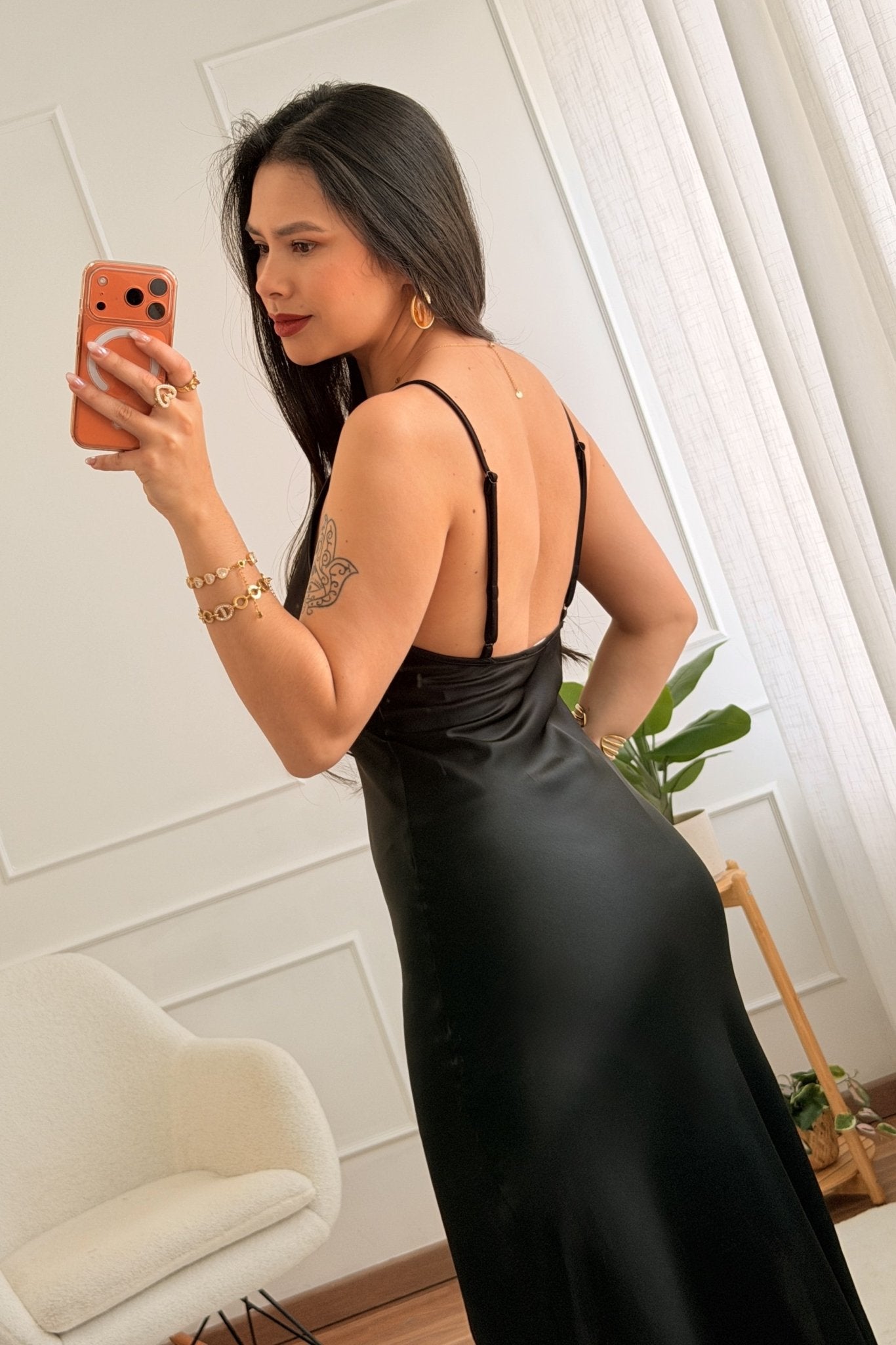 Vestido longo em cetim fluido LUMINA - lavishiochicvestidolumina