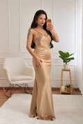 Vestido longo em cetim fluido LUMINA - lavishiochicvestidolumina