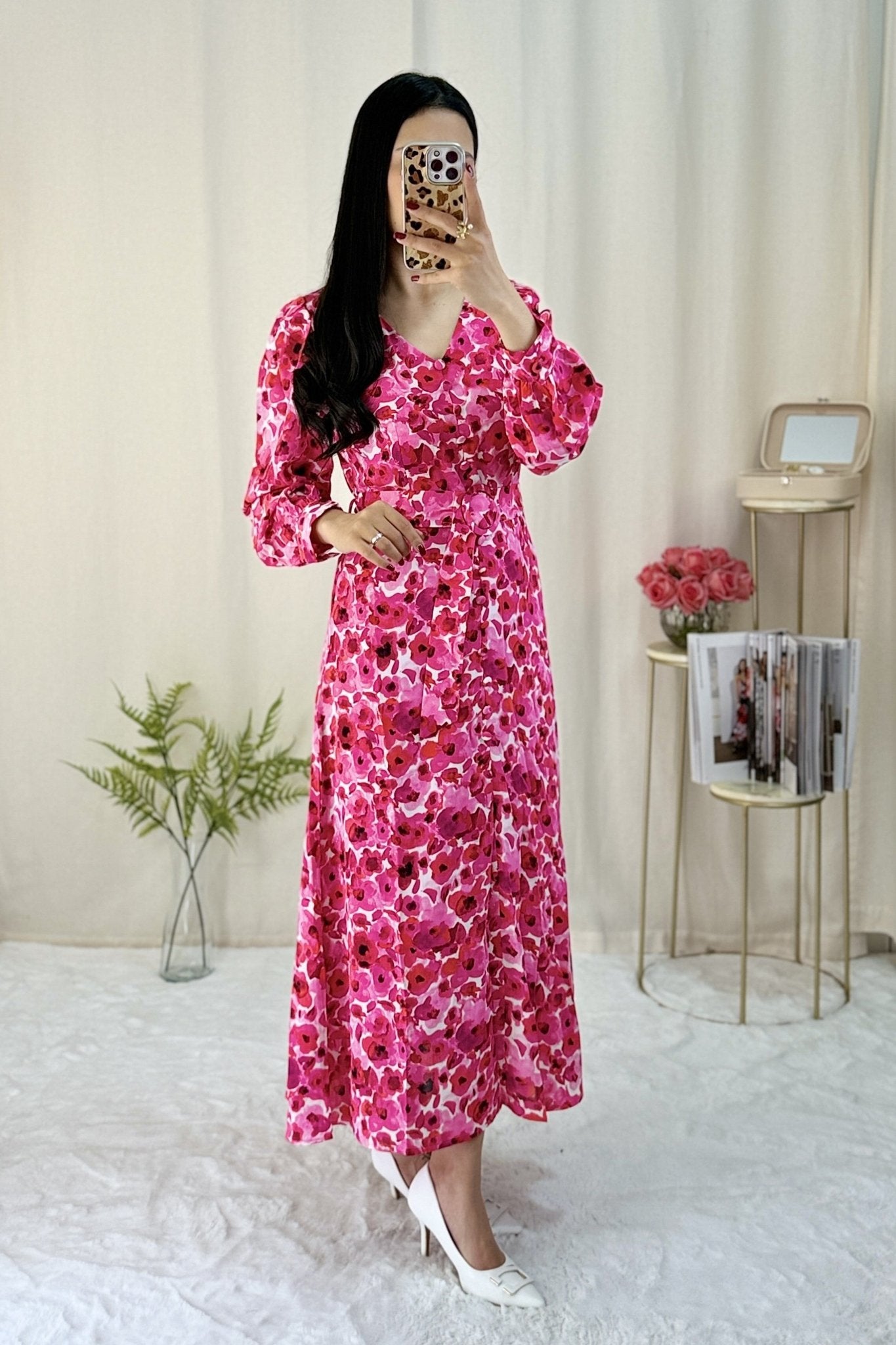 Vestido longo estampado ELLI WHIT - lavishiochicvestidoELLI WHITE