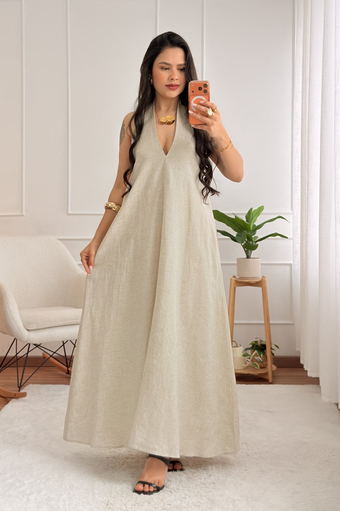 Vestido longo halter LUMINA - lavishiochicvestidolumina