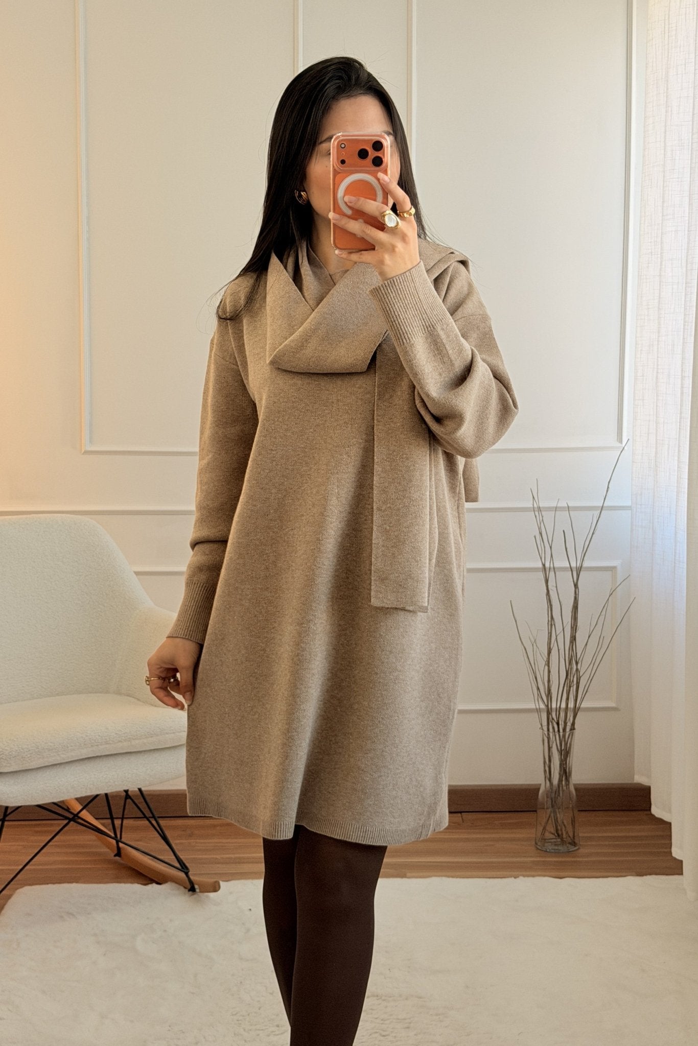 Vestido malha cachecol - lavishiochicvestidolavishiochic