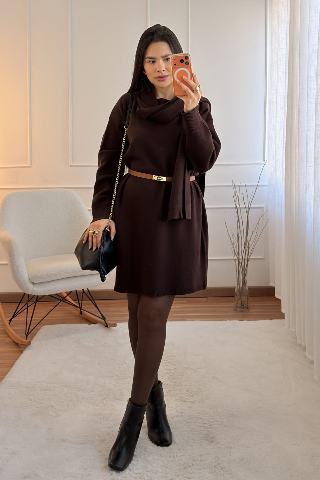 Vestido malha cachecol - lavishiochicvestidolavishiochic