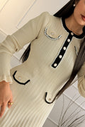 Vestido malha e botões de pérola - lavishiochicvestidolavishiochic