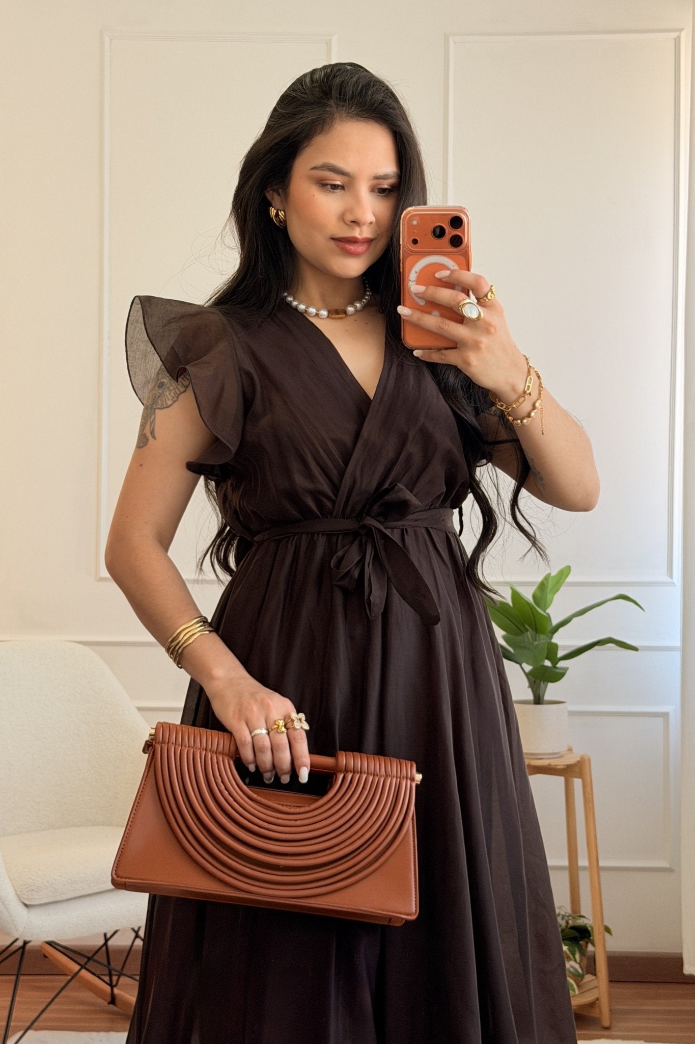Vestido midi em tecido translúcido - lavishiochicvestidolavishiochic