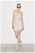 Vestido mini em tule com franjas e lantejoulas LUMINA - lavishiochicvestidolumina