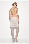 Vestido mini em tule com franjas e lantejoulas LUMINA - lavishiochicvestidolumina