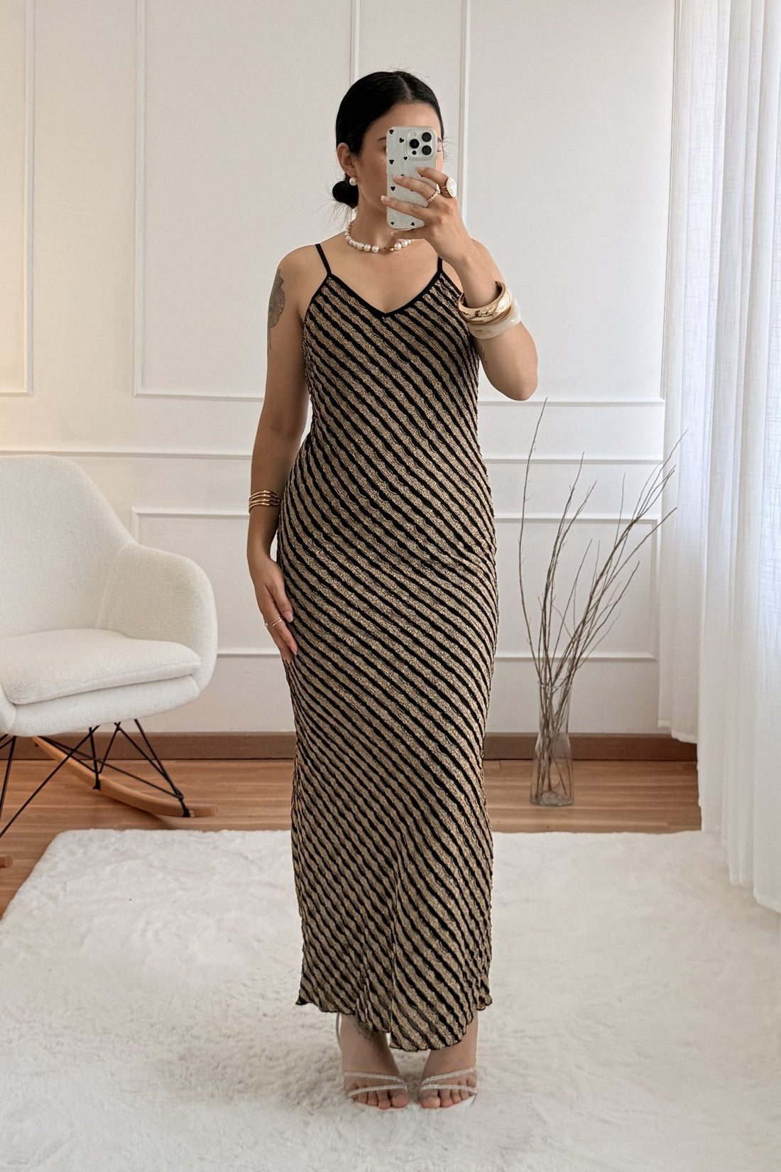 Vestido padrão diagonal IVIVI - lavishiochicvestidoIVIVI