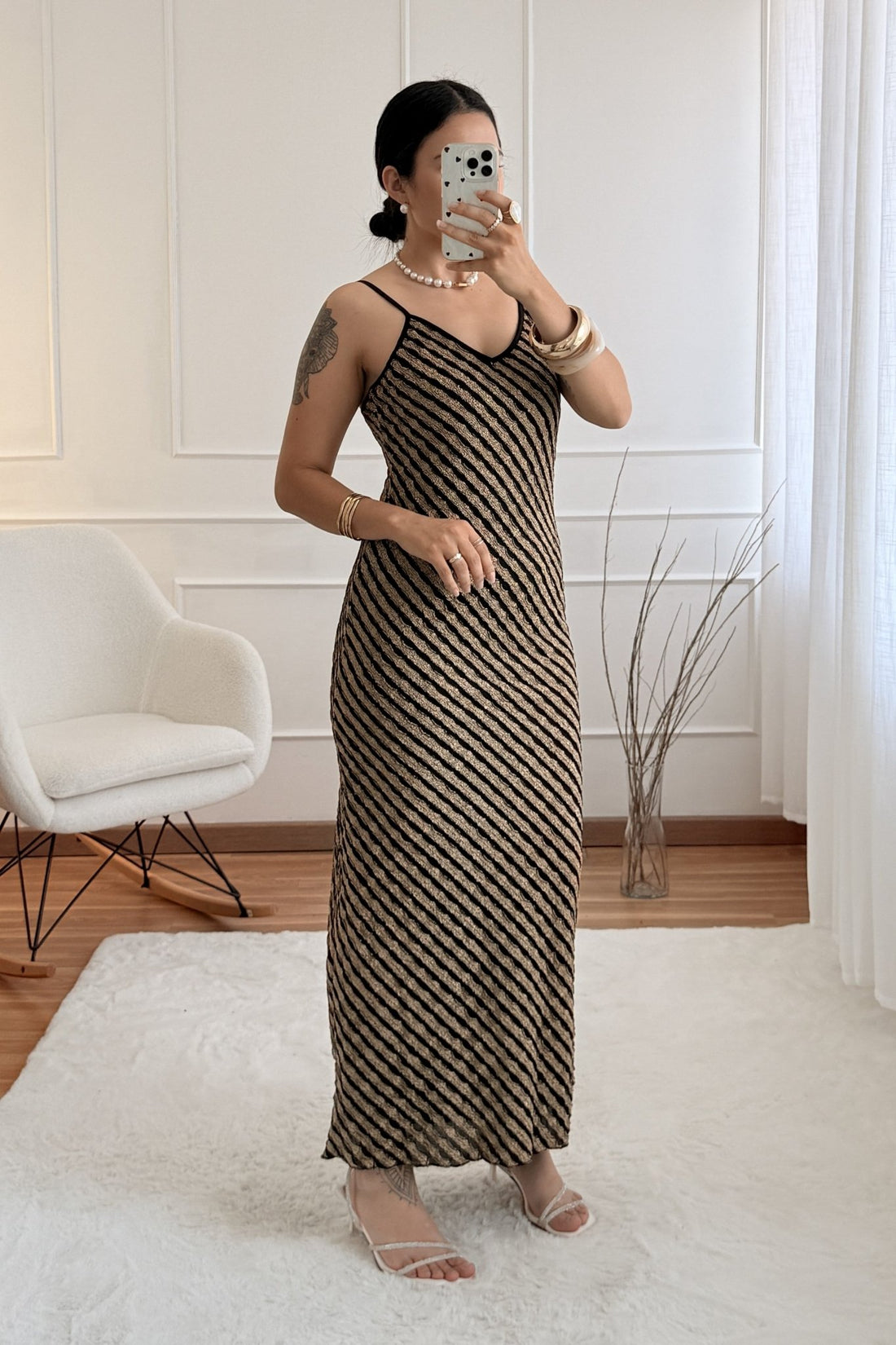 Vestido padrão diagonal IVIVI - lavishiochicvestidoIVIVI