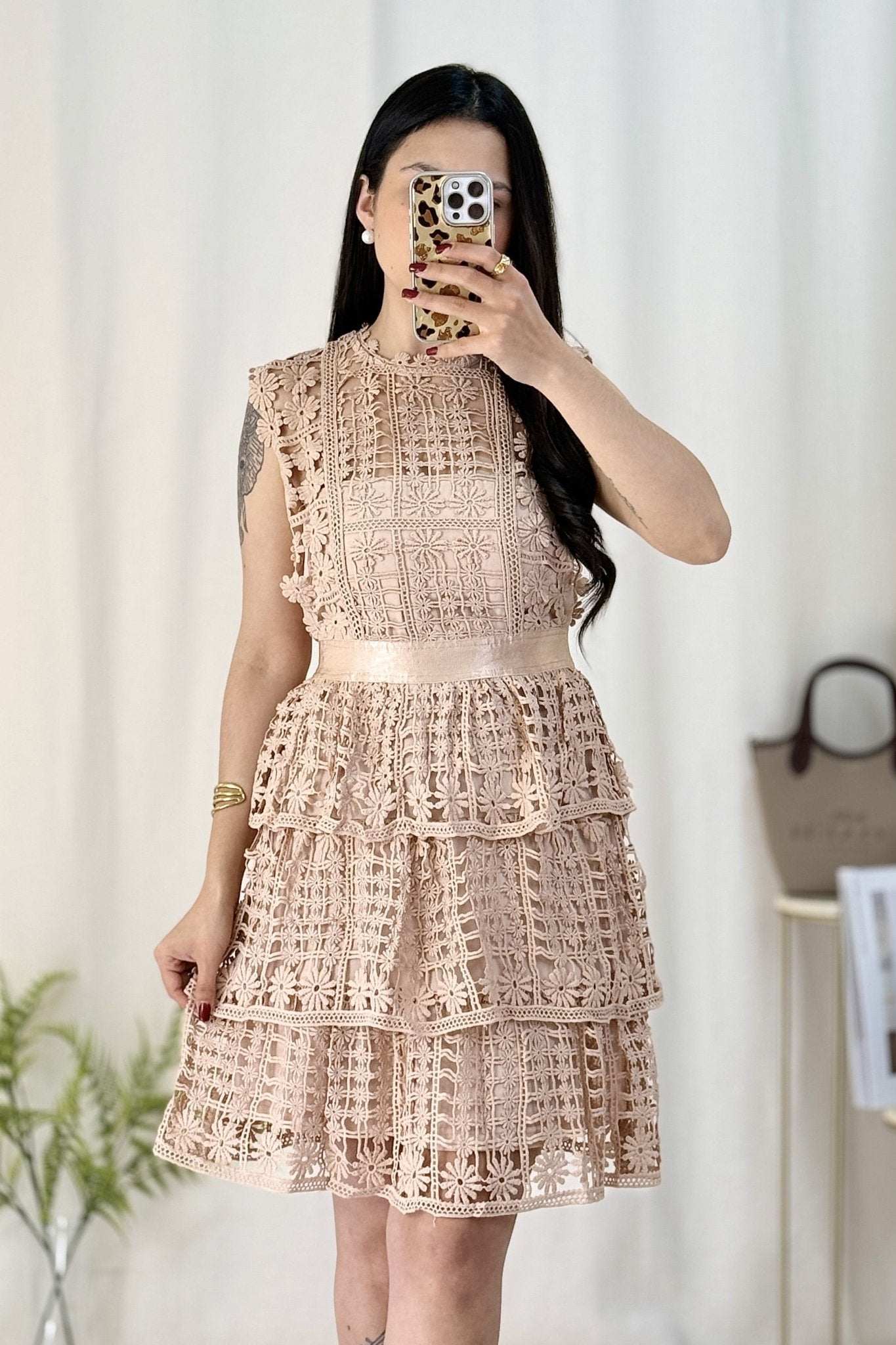 Vestido tecido vazado - lavishiochicvestidolavishiochic