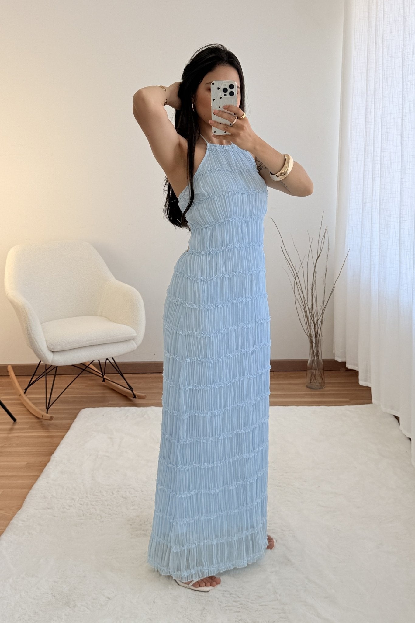 Vestido textura plissada FLAMMODE - lavishiochicvestidoFlammode