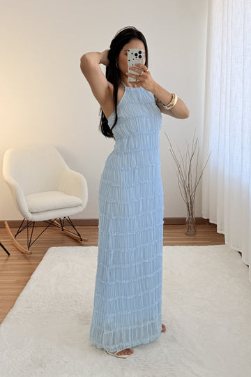Vestido textura plissada FLAMMODE - lavishiochicvestidoFlammode
