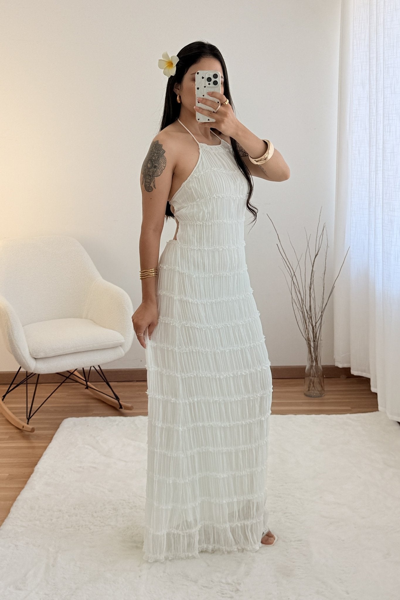 Vestido textura plissada FLAMMODE - lavishiochicvestidoFlammode