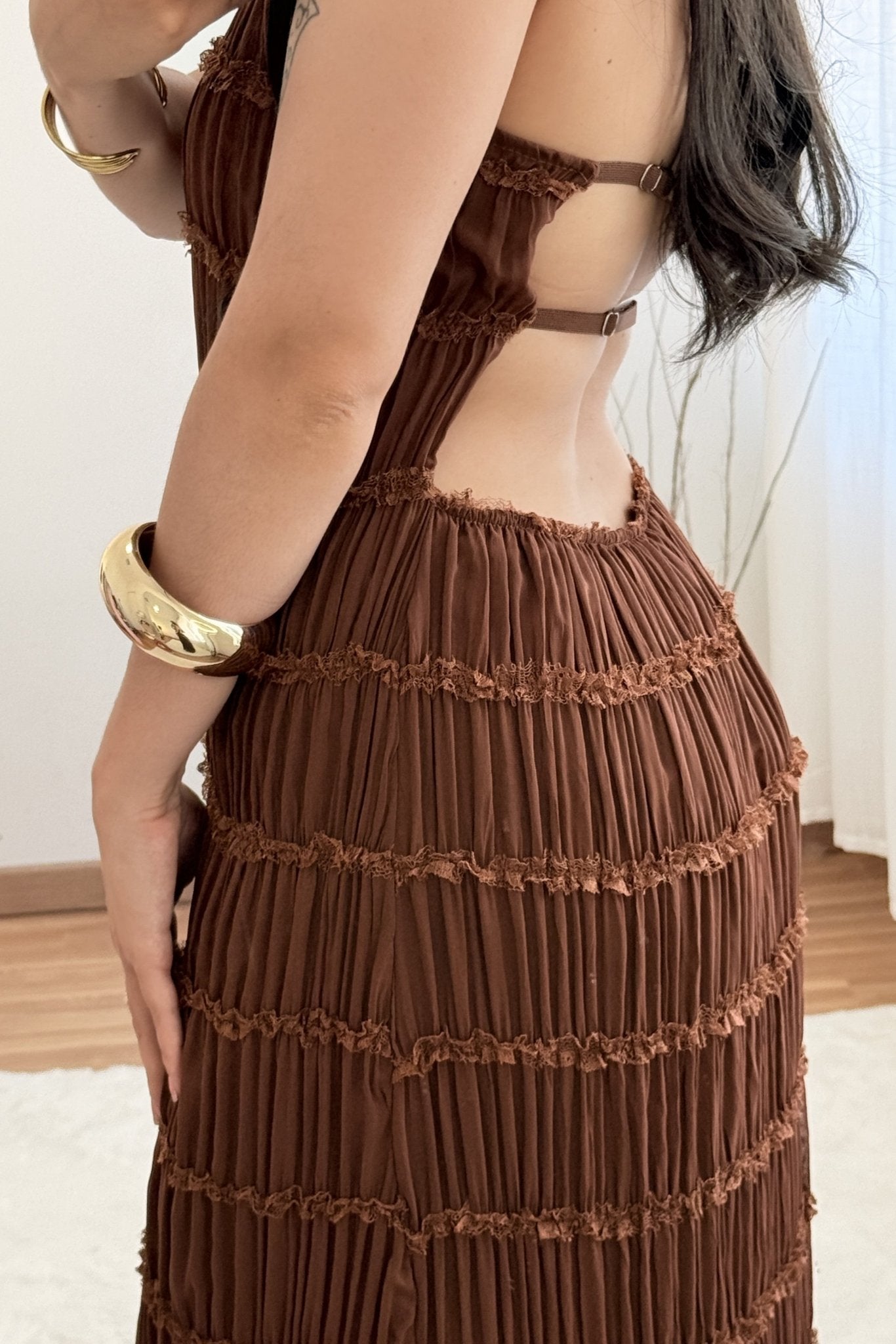 Vestido textura plissada FLAMMODE - lavishiochicvestidoFlammode