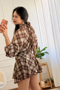 Vestido xadrez com laço nas costas - lavishiochicvestidolavishiochic